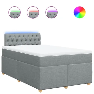 Produktbild von vidaXL Boxspringbett mit Matratze Hellgrau 120x190 cm Stoff
