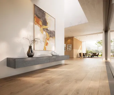Produktbild von DELIFE Lowboard Cuor 250 cm Keramik Beton Grau 1 Klappe 1 Schubfach Schwebend