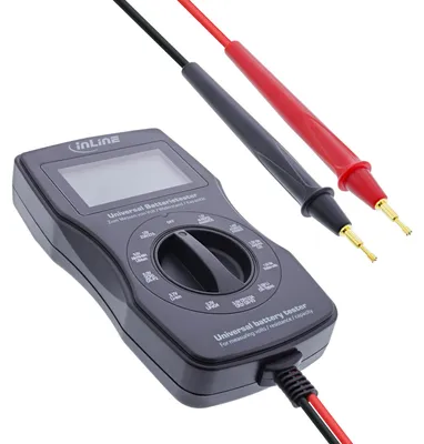 Productafbeelding van InLine® Multifunctionele batterijtester, meetapparaat met LCD-display