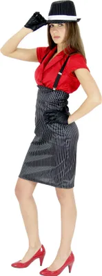 A woman modeling a costume.