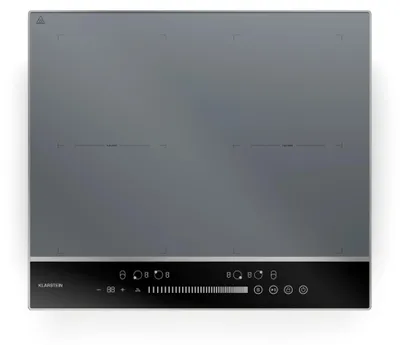 Induktionskochfeld 4 Zonen 7200 W Flex-Zonen Thermoboost silber