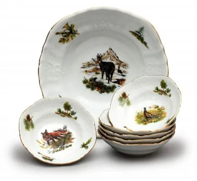 Produktbild von Thun 1794 Bernadotte, Kompottgarnitur, Jagdmotiv, Thun, 7 d.