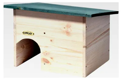 Produktbild von Igelhaus als Bausatz - Igelschlafhaus aus Massivholz - Igelhöhle für den Garten - Igelschlafplatz mit Schleuse - Igelhotel mit Schutz vor Fressfeinden - 34,5 x 27 x 24 cm - Grün