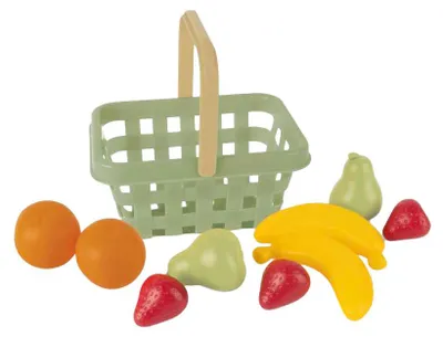 Produktbild von Dantoy 4718 Green Garden Obstkorb - 10-teiliges Spielset mit Früchten