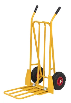 Produktbild von Kongamek Gepäck- und Sackkarre klappbar 780x555x1110mm in gelb mit Luftbereifung und 250kg Tragkraft
