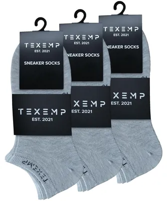Produktbild von TEXEMP Sneaker Socken Damen & Herren 10 Paar Baumwolle Freizeit Sport Kurz | B215 - 43-46 - Grau - 15er Pack