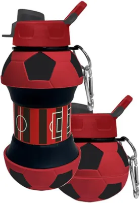 Produktbild von Fußball-Trinkflasche mit Strohhalm, 550 ml