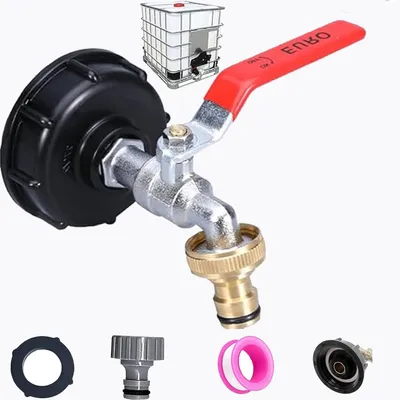 Produktbild von IBC Wasserbehälter Zubehör Messing Auslaufhahn 1/2 Zoll, S60 x 6, 1000L, für Regenwasser