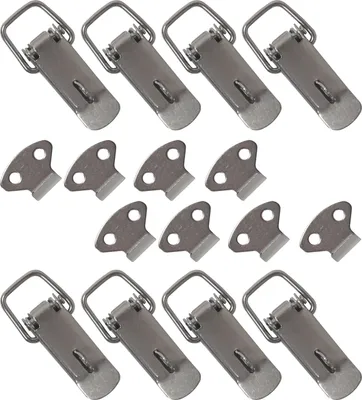 Produktbild von HMF 14980-09 Edelstahl Spannverschluss mit Schlossöse, 8 Stück, 25 x 75 mm, Silber