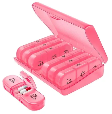 Image de Boîte à pilules Pillendose, 7 jours, 3 compartiments, pour médicaments et vitamines, portable, grands compartiments, 1 pièce