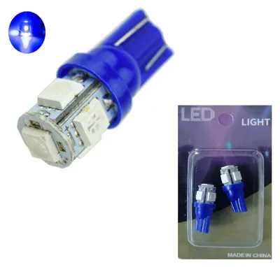 Immagine prodotto di Set da 2 lampadine LED T10 W5W 5 SMD 12V per luci di posizione, blu, in confezione blister