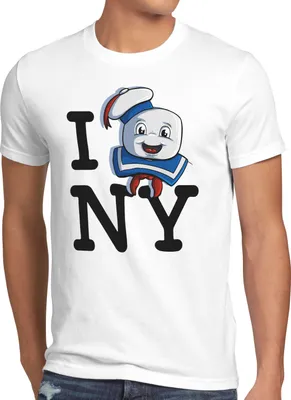 Produktbild von style3 Love Marshmallow Herren T-Shirt new york geisterjäger gespenst