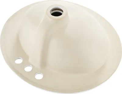 Produktbild von SucceBuy Halbeinbauwaschbecken 485 x 425 mm ovales Waschbecken mit Überlauf und 3 Wasserhahnlöchern, modernes Einbauwaschbecken für kompakte Küchen und Badezimmer in Weiß