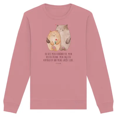 Produktbild von Mr. & Mrs. Panda Bio Baumwoll Pullover Bären Liebe Größe XL - Canyon Pink - Geschenk, Blume, Hochzeitstag, Verknallt, Verlobt, Sweater, Freundin, Pulli, Kuscheln