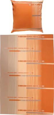 Produktbild von Erwin Müller Bettwäsche orange-taupe 1x 135x200 cm + 1x 80x80 cm
