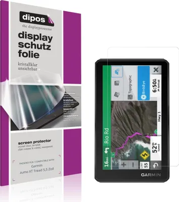 Produktbild von 2x Schutzfolie für Garmin zumo XT Tread 5,5 Zoll klar Displayschutzfolie Folie Display Schutz dipos