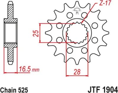 Obrázek produktu pro JT Ritzel 525 15T JTF1904.15