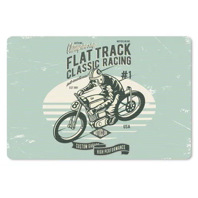 Produktbild von MuchoWow® Schreibtischunterlage Motorrad - Retro - Zitat 60x40 cm - XXL Mauspad - Großes Mauspad