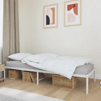 Produktbild von vidaXL Bettgestell Metall Weiß 80x200 cm - Bettgestell - Bettgestelle - Bettrahmen - Bett