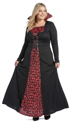 Produktbild von Plus Size Vampir-Kostüm für Damen schwarz-rot - XXL