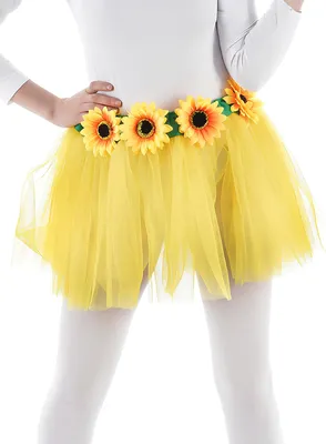 Produktbild von Tutu Gelb Sonnenblumen für Erwachsene gelb mit Sonnenblumen - Einheitsgröße