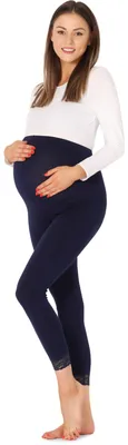 Image de Leggings de grossesse 7/8 Be Mammy pour femmes BE20-262 (bleu marine, M)