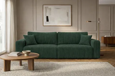 Produktbild von Kaiser Möbel Sofa mit Schlaffunktion und Bettkasten, Cordstoff Tilia, Grün, MILANO SCORNER