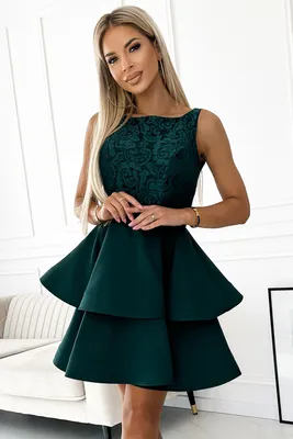 Produktbild von Numoco Formelle Frauenkleider Laura dunkelgrün XL