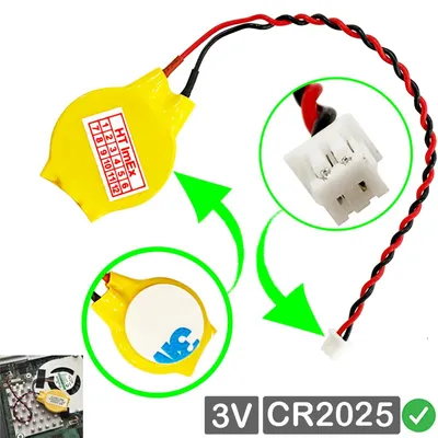 Produktbild von CR2025 RTC Bios CMOS Batterie Anschluss 4 mm x 3 mm für Tongfang Notebook PC