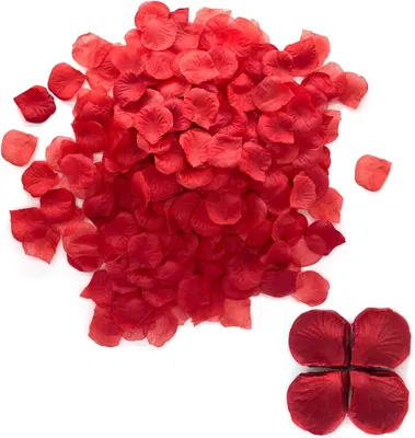 Produktbild von Rosenblätter für das Schlafzimmer, rote Rosenblätter für Hochzeiten, künstliche Rosenblüten aus Seide für Beichtungen, Jubiläen und Geburtstagsdekorationen