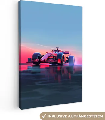 Produktbild von MuchoWow® - Leinwandbilder - Formel 1 - Rennsport - Autos - Jungen, Wandbild, Wanddeko Bilder Wohnzimmer, 40x60 cm