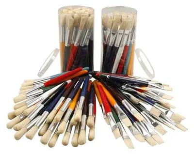 Produktbild von Kinderpinsel, rund,flach, L 19 cm, B 15 mm, 60 Stk/ 1 Pck [HOB-99552]