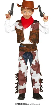 Obrázok produktu pre FIESTAS GUIRCA Kovbojský kostým pre chlapcov - vek 10-12 rokov - Texan Rodeo Costume - Wild West Country Costume for Carnival, Mardi Gras, Shrovetide, Halloween, Indian Costume Kids Party