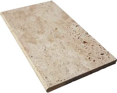 Produktbild von FLAIRSTONE Poolumrandung Beckenrandstein Roma Element gerade beige 1 Längsseite gerundet 61 cm x 35 cm x 3 cm