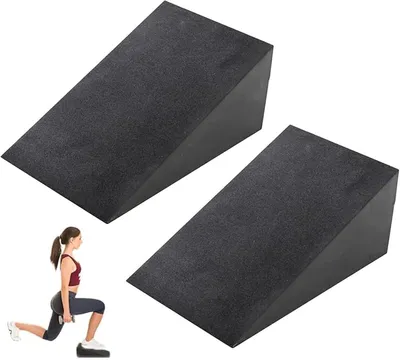 Imagen del producto de Juego de dos esterillas de yoga, con soporte ajustable para sentadillas y cuña para sentadillas, ideal para entrenamiento de fuerza