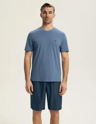 Image de Pyjama Henderson avec un motif élégant, en 100% coton, couleur bleu, taille M