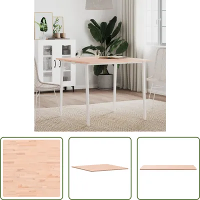 Productafbeelding van De Living Store eettafelblad, 80x80x1,5 cm, vierkant, massief beuken hout