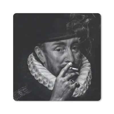 Produktbild von MuchoWow® Mauspad Mousepad Porträt von Wilhelm I. - Adriaen Thomasz - Schwarz und Weiß 30x30 cm - Mousepads - Maus Mat - Pad - Mausunterlage - Gaming