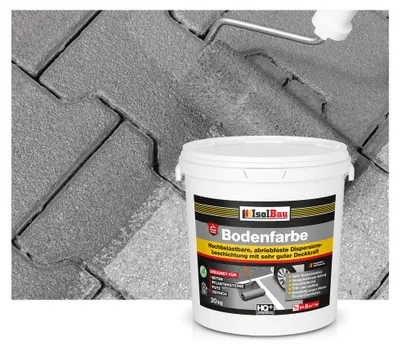 Produktbild von Isolbau Bodenfarbe Betongrau 20 kg Betonfarbe Bodenbeschichtung Keller Garage wasserfest