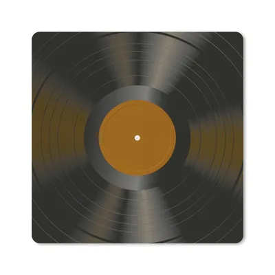 Produktbild von MuchoWow® Mauspad Mousepad Vinyl - LP - Schallplatten - Braun 20x20 cm - Mousepads - Maus Mat - Pad - Mausunterlage - Desk Mat - Bureauartikeln