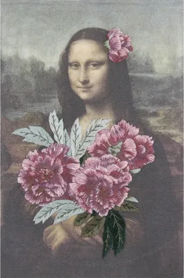 Obrázek produktu pro Sada pro vyšívání plným stehem DMC „Louvre Mona Lisa & Peony Branches Mix“, předtištěná, 24 x 30 cm