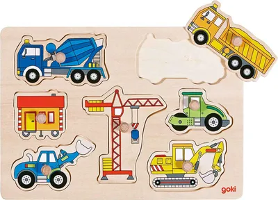 Immagine prodotto di goki 57593 Puzzle dei veicoli da costruzione, colorato