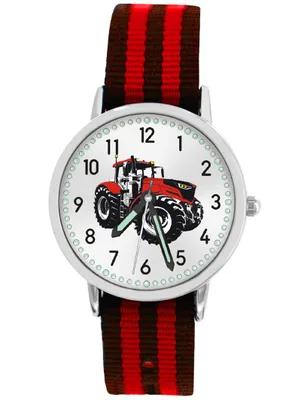 Produktbild von Pacific Time Kinder Armbanduhr Traktor Trecker rot Wechselarmband schwarz-rot 87682