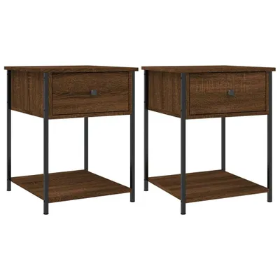 Produktbild von Nachttische 2 Stk. Braun Eichen-Optik 44x45x58 cm Holzwerkstoff
