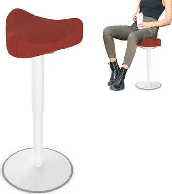 Produktbild von UISEBRT Ergonomischer Hocker Bürohocker mit Schwingeffekt, Sitzhocker ergonomisch höhenverstellbar 57-82 cm, 360° drehbarer ergonomischer Hocker, Orange, Dreieck