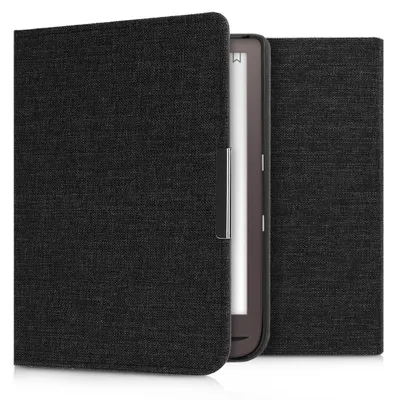 Produktbild von kwmobile Hülle kompatibel mit Pocketbook InkPad 3 / 3 Pro / Color / Vivlio InkPad 3 - Stoff eReader Schutzhülle Cover Case - Dunkelgrau