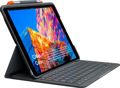 Produktbild von Logitech Slim Folio, QWERTY, Nordisch, 1,7 cm, 1,5 mm, Apple, {loc-value}