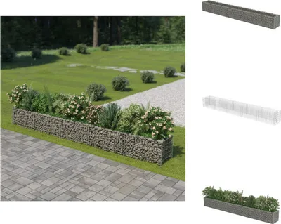 Produktbild von vidaXL Gabionen-Hochbeet Verzinkter Stahl 450×50×50 cm - Blumentöpfe & Pflanzgefäße