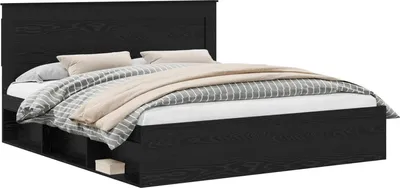 Obrázek produktu pro vidaXL Rám postele černý 200 x 200 cm z masivního borovicového dřeva