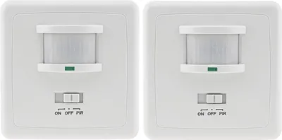 Produktbild von ChiliTec Bewegungsmelder 160° Erfassung Unterputz Einbau 9m Reichweite LED Geeignet 3-Draht Infrarot Sensor UP Montage I Parallel-Schaltung I Weiß, 2 Stück